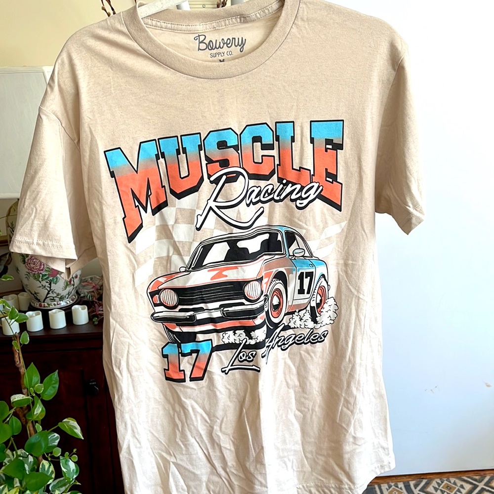 ❤️ 🆕Muscle Racing Los Angeles 💯% Cotton Tees by Bowery Supply Co-Nude-M